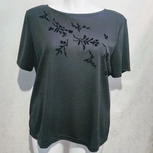 Maggie McNaughton black/gray, suede floral print